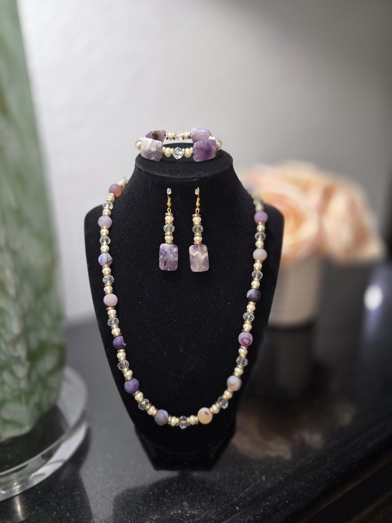Amethyst & pearl set