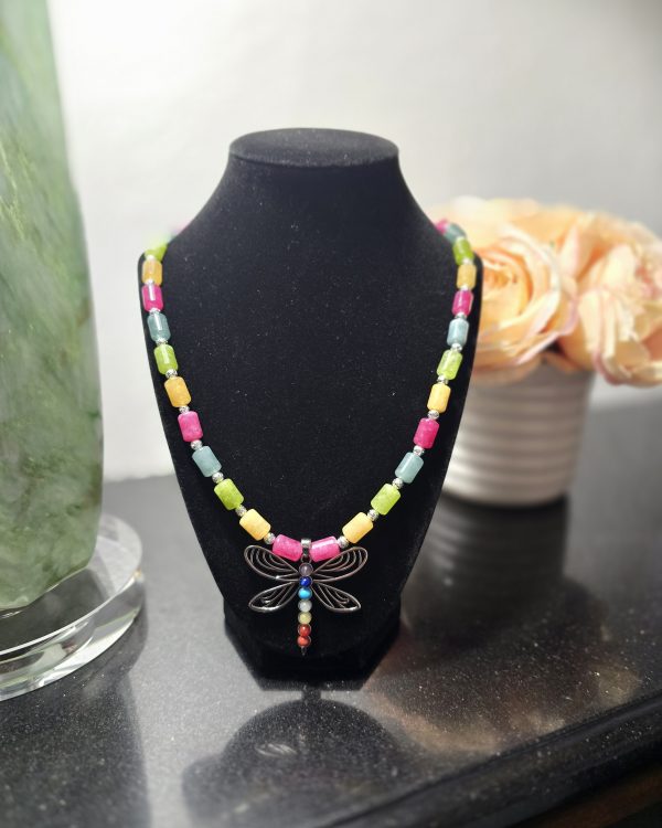 Colorful Dragonfly Pendant Necklace
