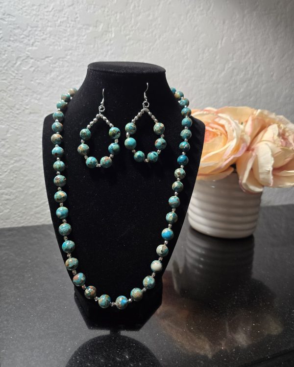 Turquoise Jasper Necklace & Earring Set