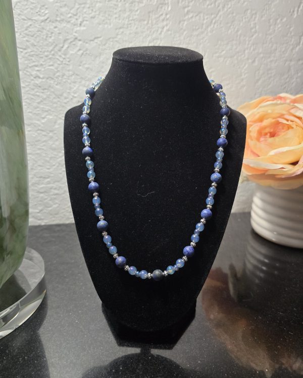Midnight Blue Lapis & Opalite Necklace
