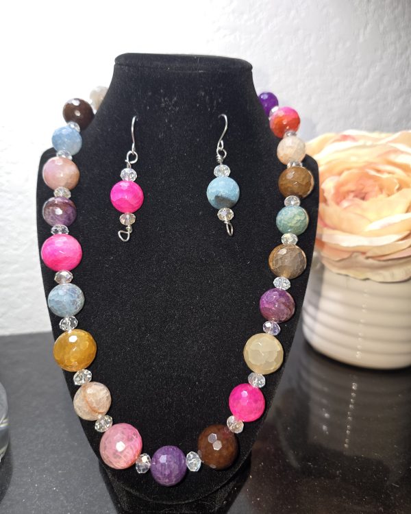 Colored Agate necklace set