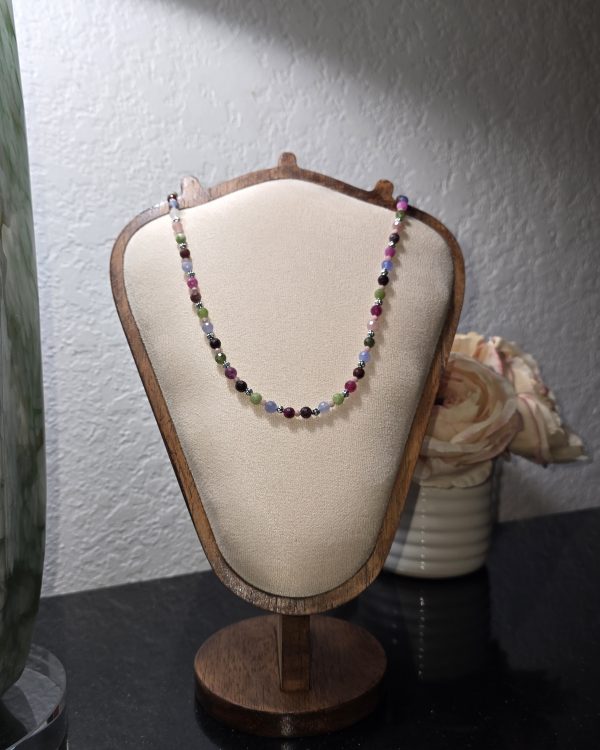 Tourmaline & Pink Opal Gemstone Necklace