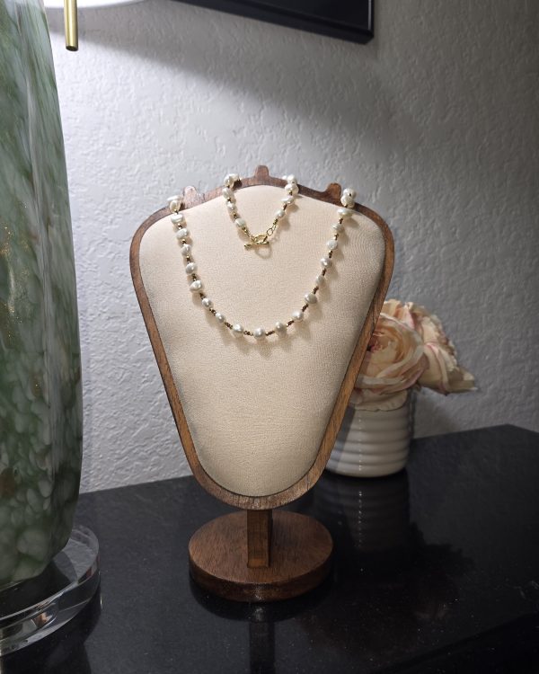 Freshwater Pearl & Garnet necklace and bracelet set