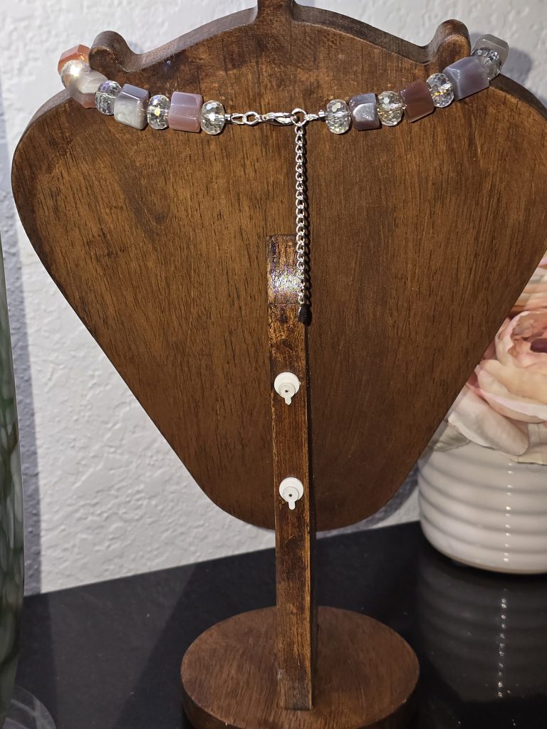 Botswana Agate & Crystal Gemstone Necklace