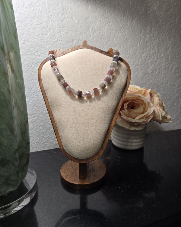 Botswana Agate & Crystal Gemstone Necklace